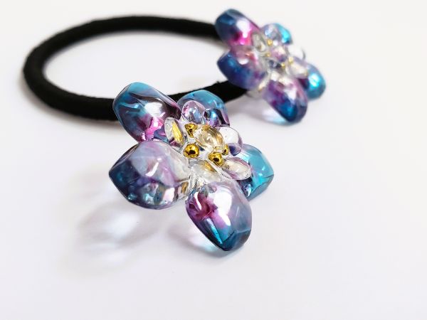 大人可愛いうるつや花ヘアゴムの作り方
