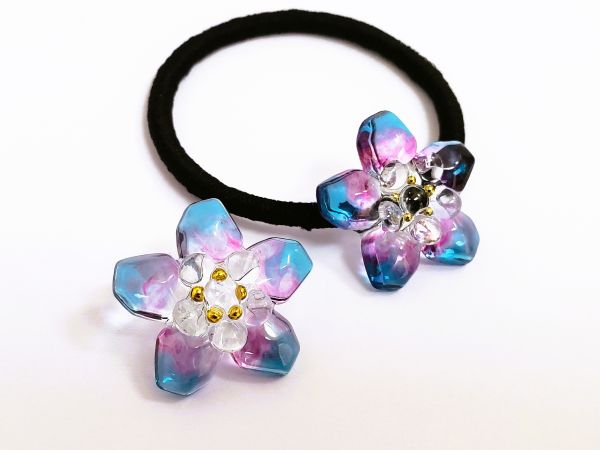 大人可愛いうるつや花ヘアゴムの作り方