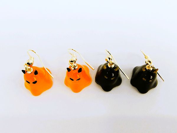 ハロウィンにぴったりのツノが可愛いシーツお化けピアスの作り方