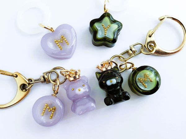 くま＆イニシャルキーホルダーとアンブレラマーカーの作り方