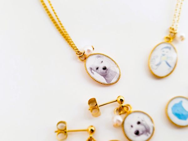 ペットの写真や子どもの作品とミール皿を使ったピアス＆ネックレスの作り方