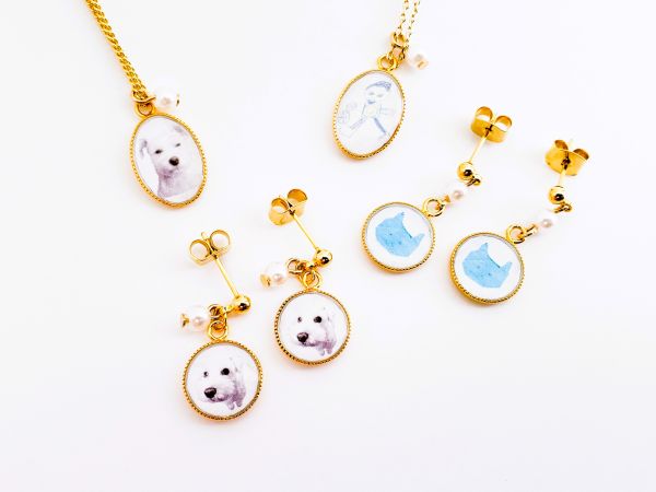 ペットの写真や子どもの作品とミール皿を使ったピアス＆ネックレスに必要な材料・道具