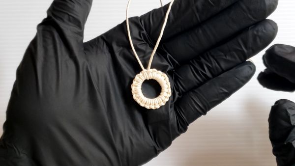 ①フープを編んでコーティングする